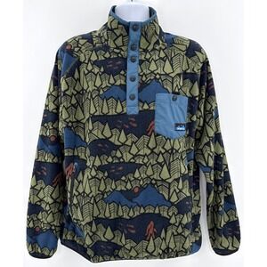 KAVU Teannaway Fleece Pullover Mens L Snap Button Outdoor Hiking Jacket